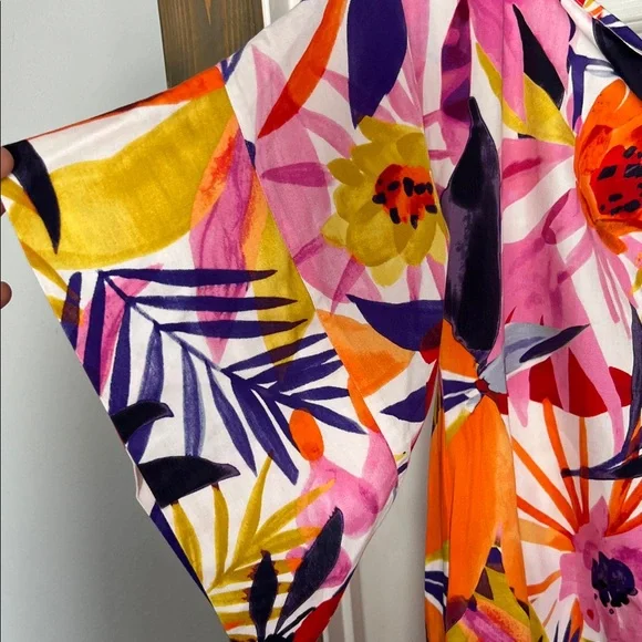 Frances Valentine Multicolor Floral Maxi Dress in Pink, Red, Orange & Yellow - Picture 5 of 5